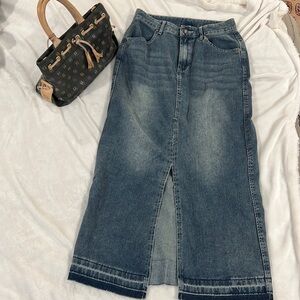 HG Grunge Maxi Denim Skirt